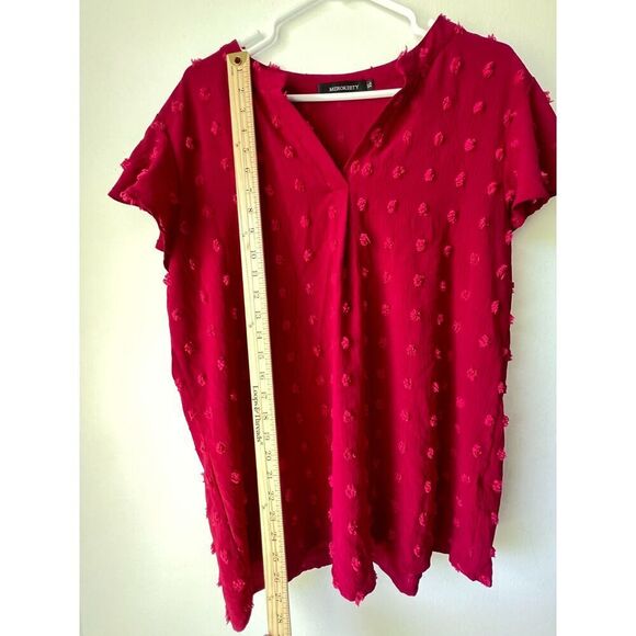 Womens short sleeve red v neck casual holidays casual party comfortable size XL. - Picture 9 of 11
